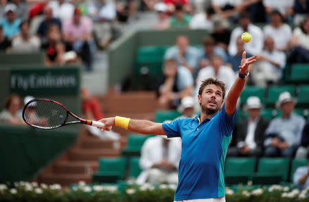 Tennis - French Open - Roland Garros, Paris, France - 30/5/17 Switzerland's Stan Wawrinka in action during his first round match against Slovakia's Jozef Kovalik Reuters / Benoit Tessier