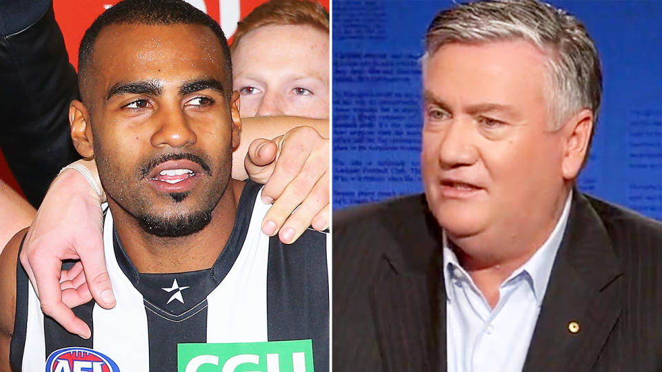 Eddie McGuire, pictured here speaking out amid new claims from Heritier Lumumba.