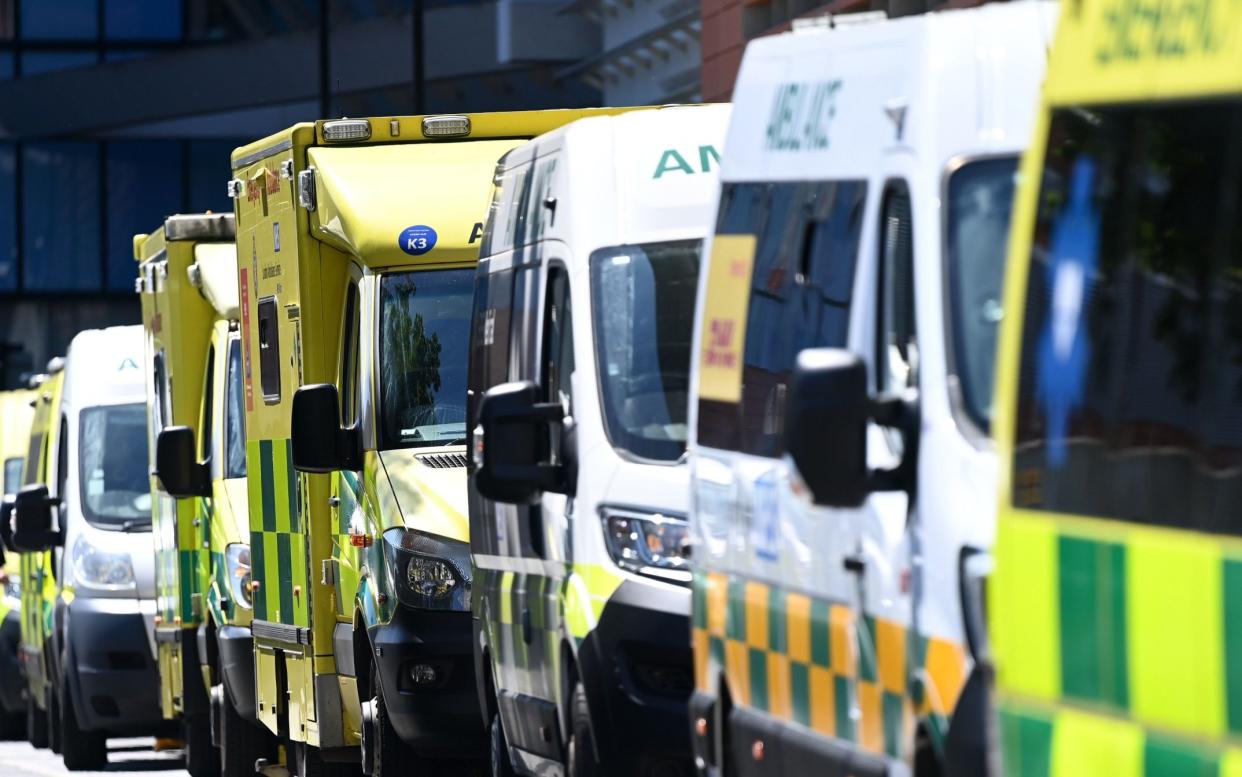 Ambulances outside the Royal London Hospital - Andy Rain/EPA-EFE/Shutterstock