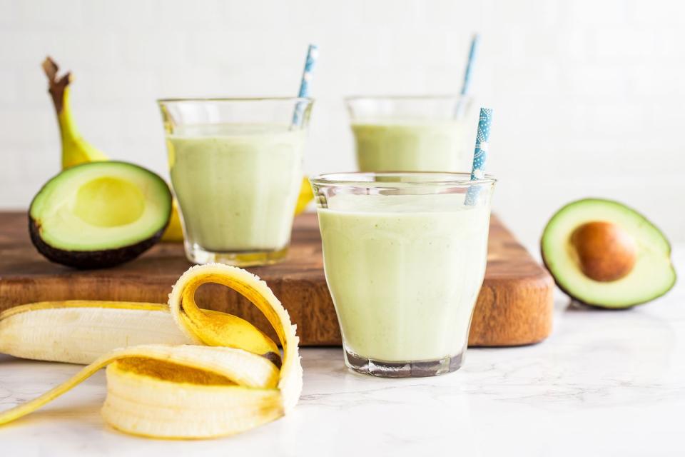 <p>If you love a creamy smoothie, this one's for you: avocado and banana combine for a thick and rich drink. Freeze your banana slices to make it more of an ice cream-style smoothie.</p>