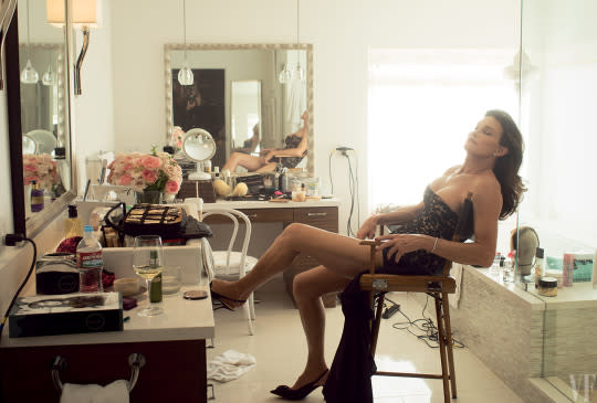 Caitlyn Jenner relaxing in Agent Provocateur.