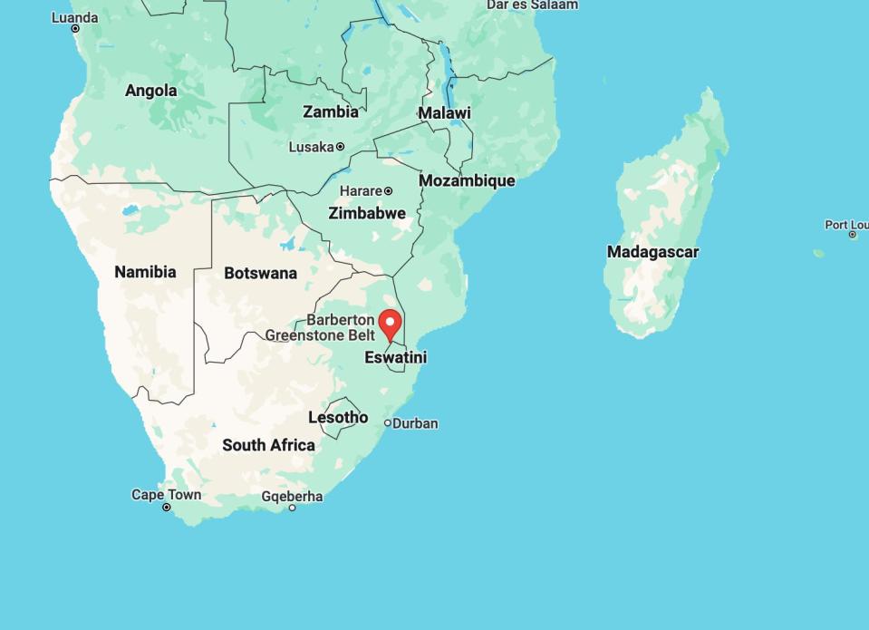 a map pinpoints the location where the rock cores were extracted