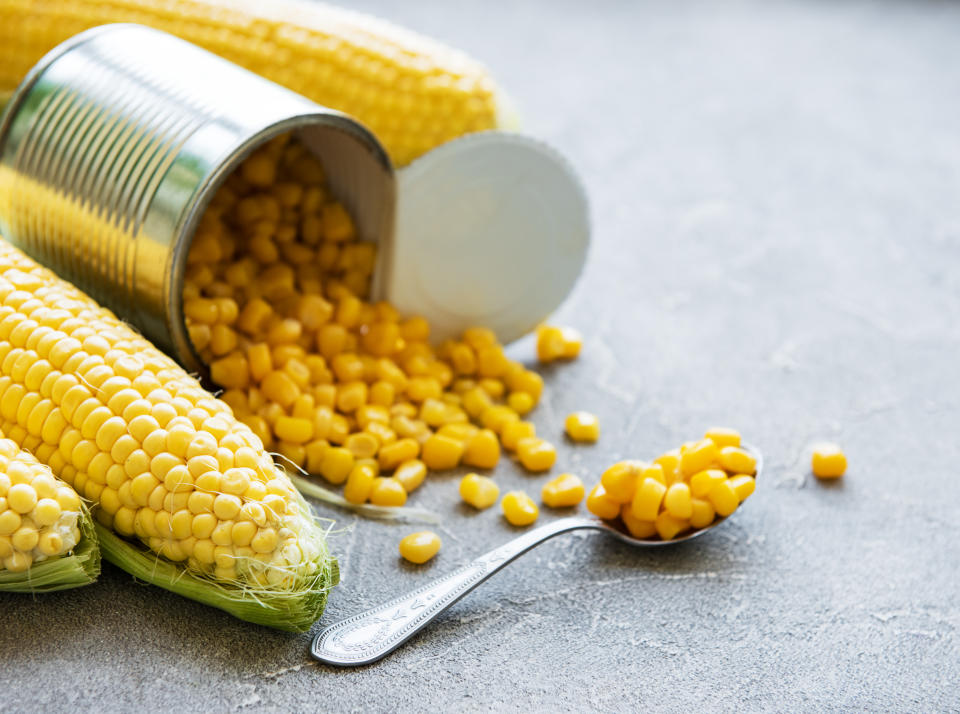 Canned corn can be a source of several nutrients, such as beta carotene, niacin and riboflavin. (Photo via Getty Images)
