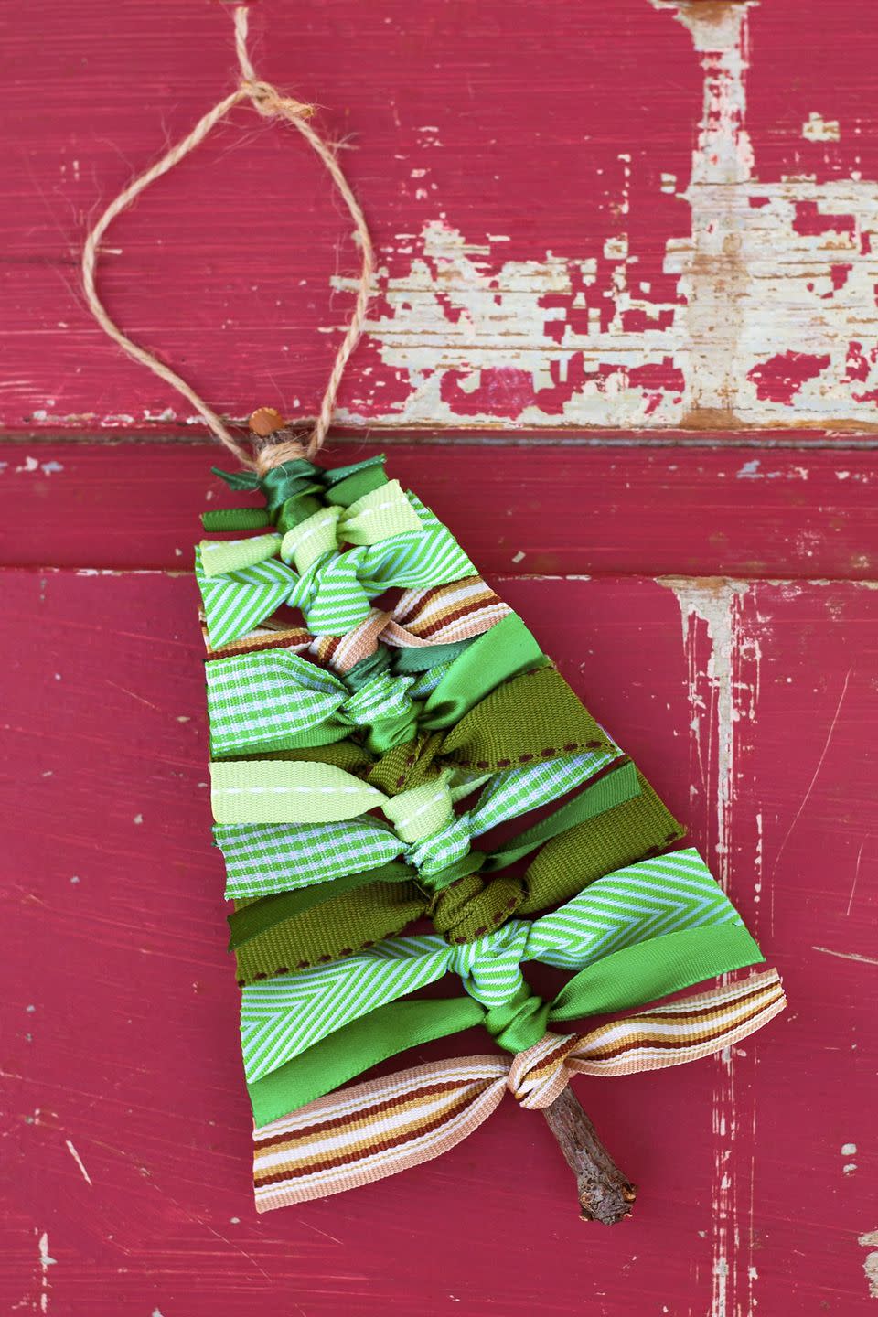 scrap tree ribbon ornaments