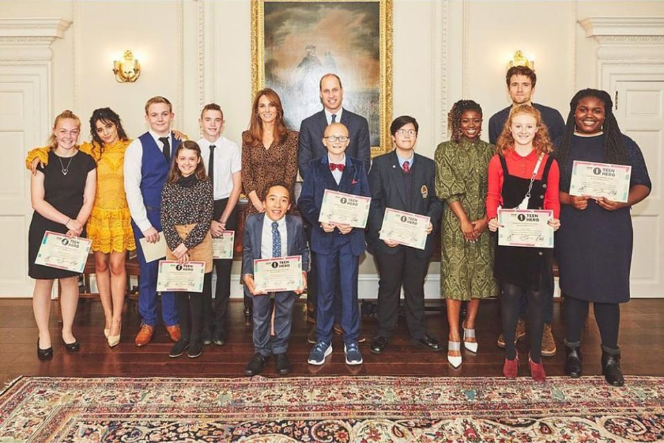 Camila Cabello with Kate Middleton, Prince William, and the Teen Heroes of 2019 | Kensington Palace/Instagram