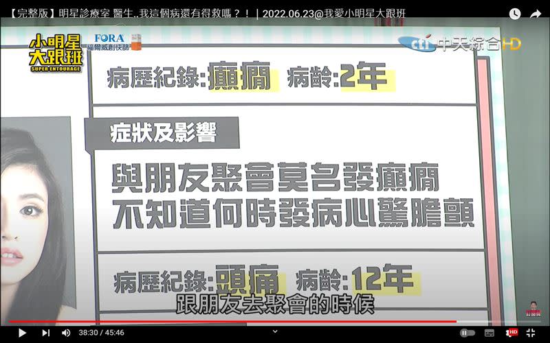 夏宇童在節目中自爆曾癲癇發作，突然抽搐倒地嚇壞眾人。（圖／翻攝自YouTube／我愛小明星大跟班）