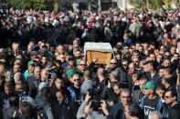 Relatives and friends carry the coffin of Aiia Maasarwe, 21, an Israeli student killed in Melbourne, during her funeral in her home town of Baqa Al-Gharbiyye, northern Israel January 23, 2019. REUTERS/Ammar Awad