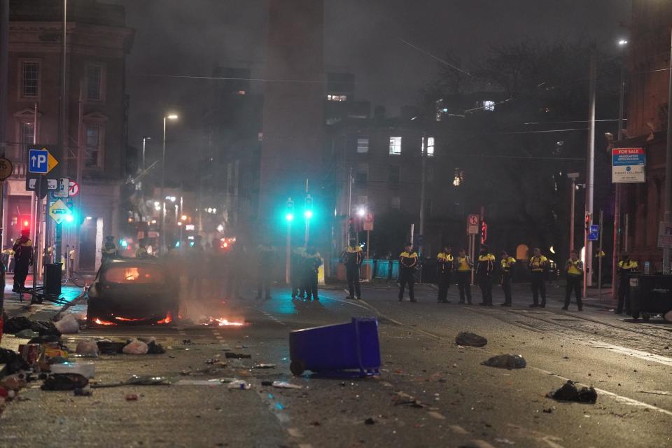 The scene on Parnell Street in Dublin city centre after violent scenes unfolded (Brian Lawless/PA Wire)