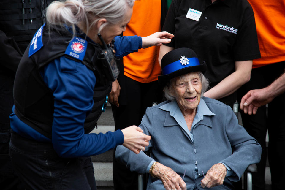 Anne Brokenbrow, 104, was ‘arrested’ after telling nursing home staff in all of her years she had never fallen foul of the law. (SWNS)