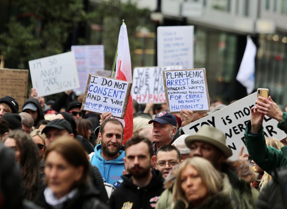 StandUpX protest against Covid-19 measures in London