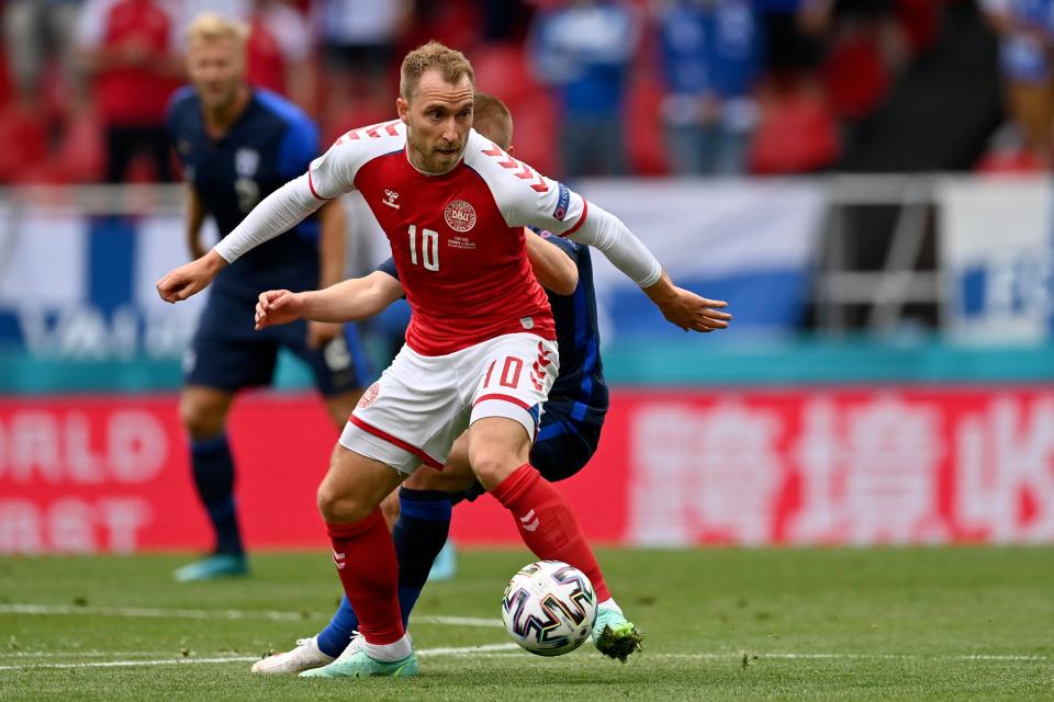 Denmark’s Christian Eriksen (AP)