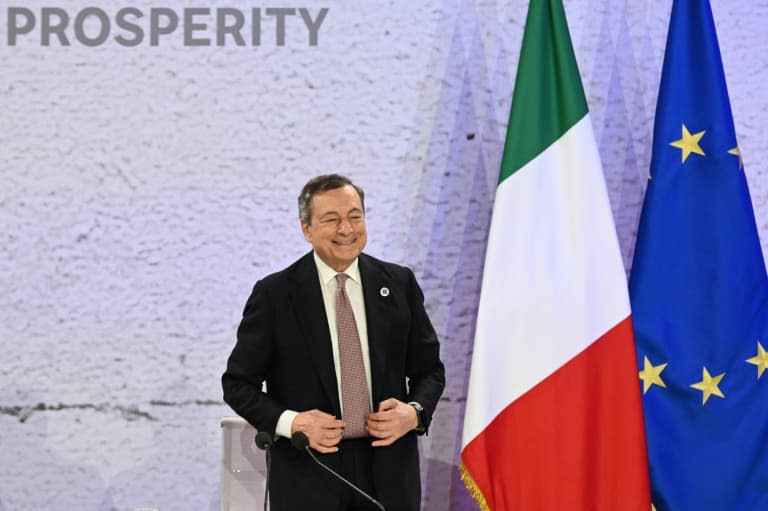 Le Premier ministre italien, Mario Draghi, le 31 octobre 2021 à Rome - Andreas SOLARO                © 2019 AFP