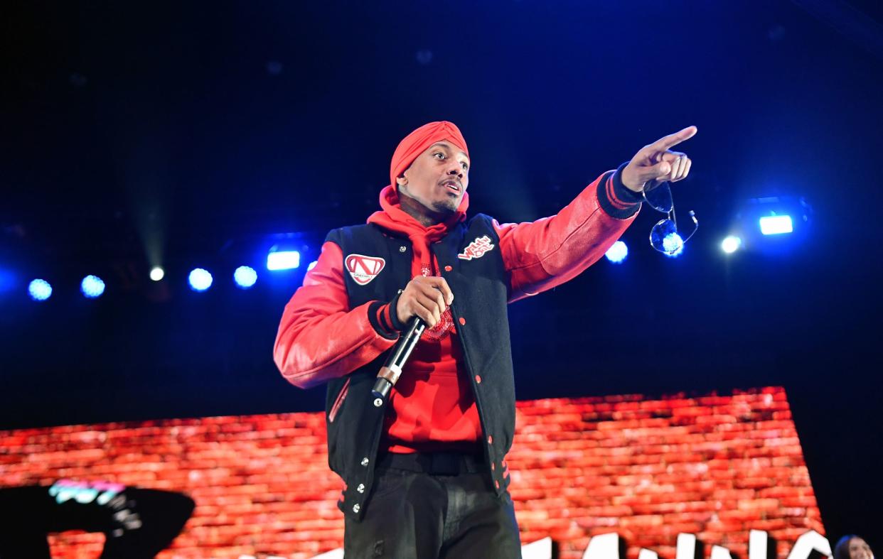 Nick Cannon performs onstage during Nick Cannon Presents: MTV Wild 'N Out Live at Cellairis Amphitheatre at Lakewood on May 20, 2022 in Atlanta, Georgia.
