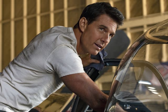 <p>Scott Garfield/Paramount Pictures/Courtesy Everett</p> Tom Cruise in 'Top Gun: Maverick'