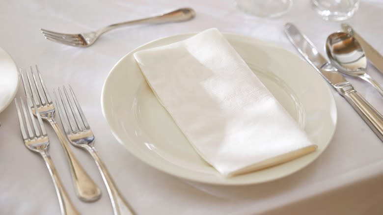 White folded napkin