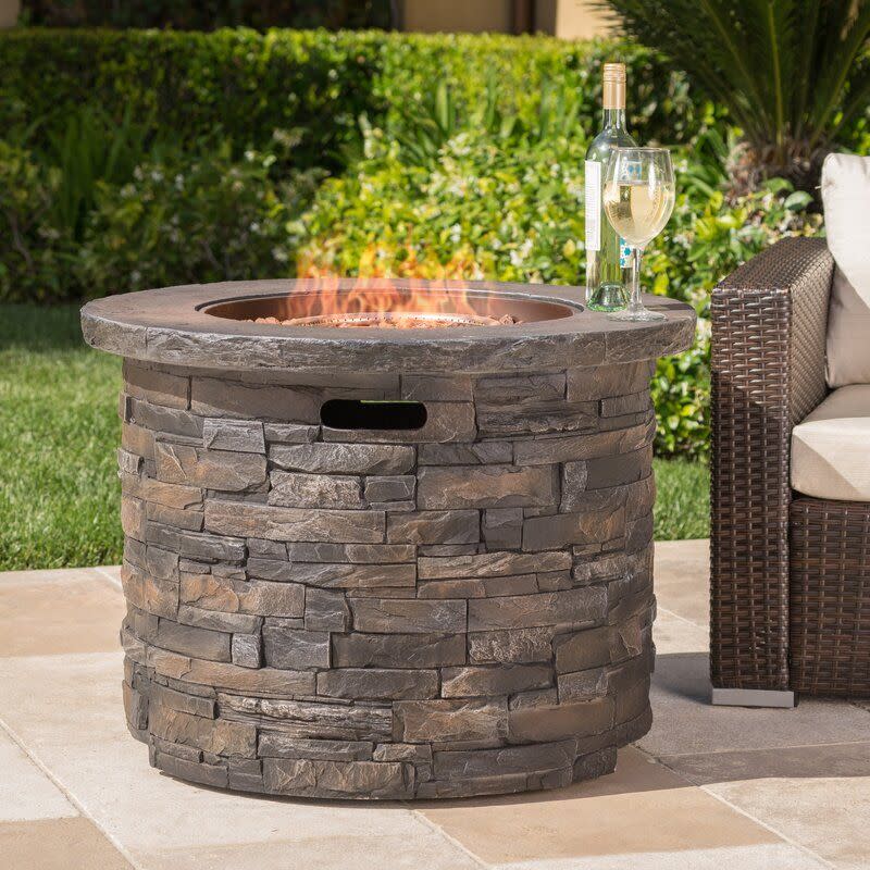 6) Altair Stone Propane Gas Fire Pit Table