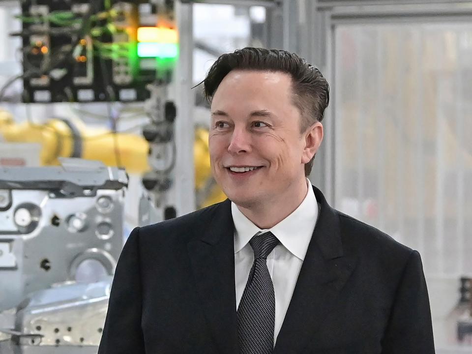 Tesla CEO Elon Musk attends the opening of the Tesla factory Berlin Brandenburg in Gruenheide, Germany, March 22, 2022.