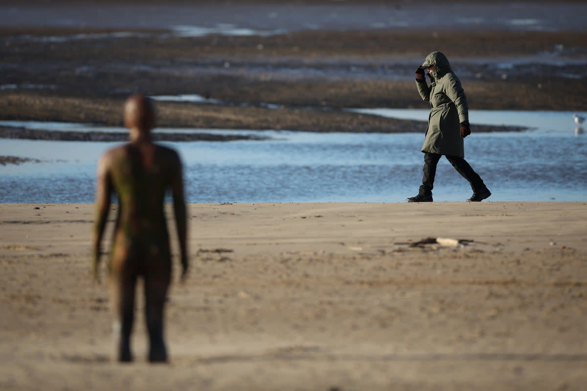 The new sculptures bear a resemblance to the sculptor’s famous Crosby beach installation, ‘Another Place’ (EPA)