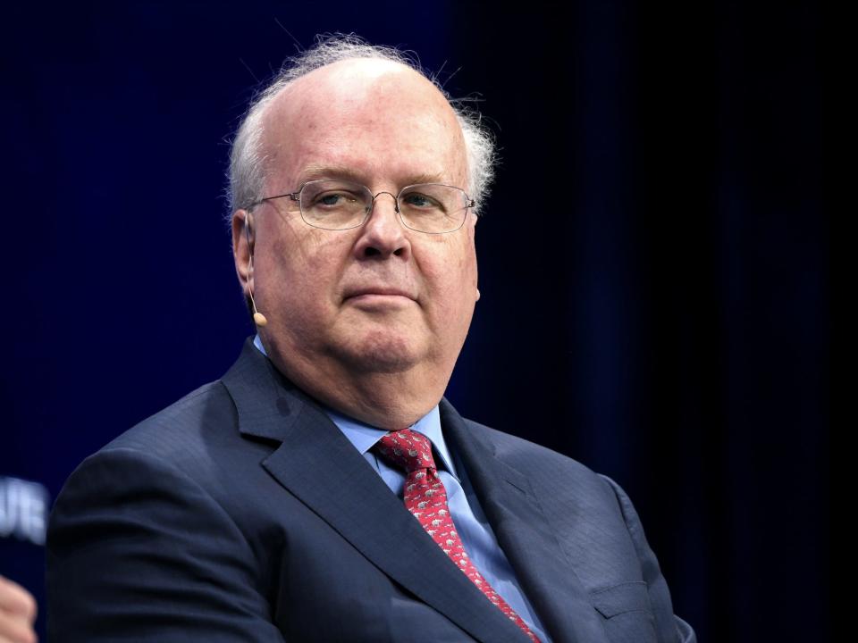 Karl Rove participates in a panel discussion during the annual Milken Institute Global Conference at The Beverly Hilton Hotel on April 29, 2019 in Beverly Hills, California.
