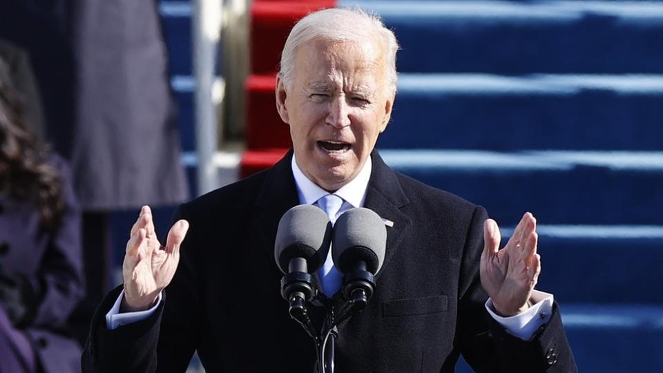 Joe Biden en su primer discurso como presidente de Estados Unidos