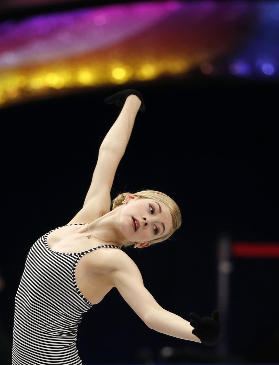 Gracie Gold of the U.S. attends a training session at the ISU World Figure Skating Championships in Saitama, north of Tokyo, March 25, 2014. REUTERS/Toru Hanai (JAPAN - Tags: SPORT FIGURE SKATING)