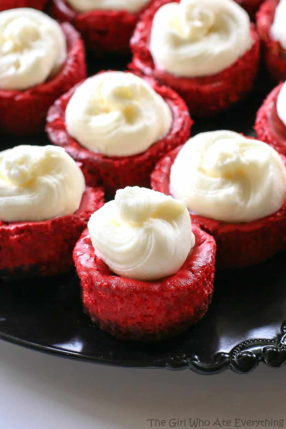 mini red velvet cheesecakes