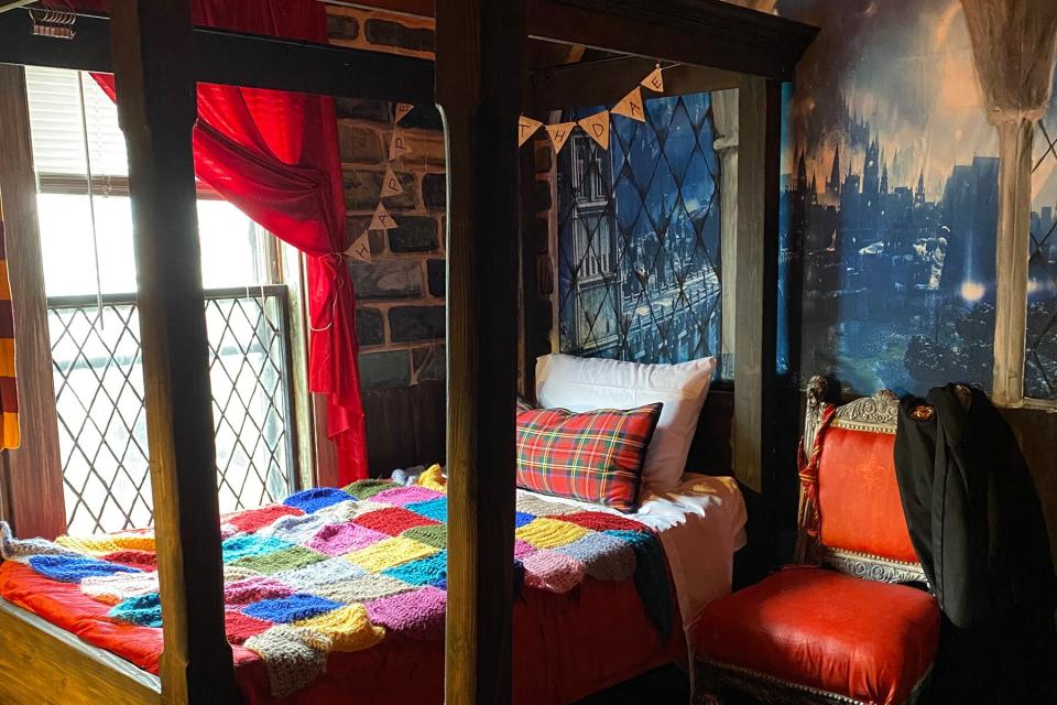 A bedroom inside the Harry Potter Fan School Dorm-Salem, Massachusetts, United States