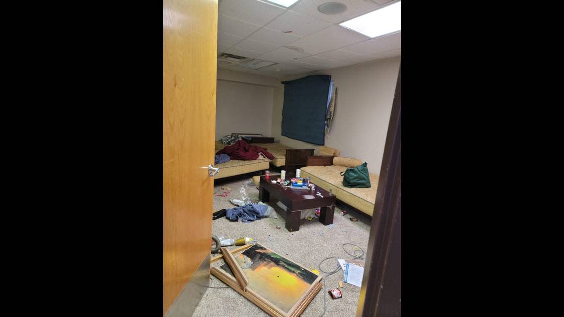 Several rooms at the Dialogue Institute in Kansas City, Kansas, were ransacked.