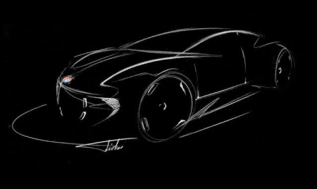 Early sketch of Fisker electric vehicle