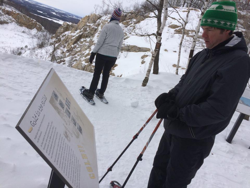 Snowshoers explore Rib Mountain.