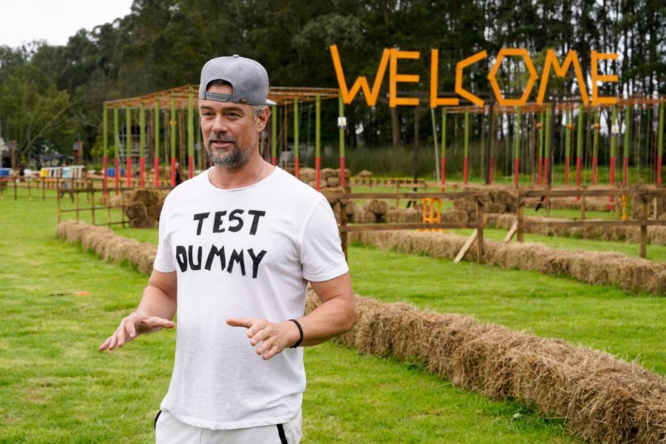 "I did this full-on test-dummy thing before each big event, to show them how each one of them worked," Duhamel said of his role as "Buddy Games" host.