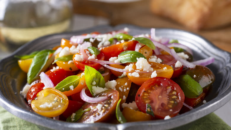 salad with heirloom tomatoes