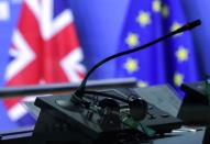 FILE PHOTO: EU Commission President von der Leyen and British PM Johnson meet in Brussels