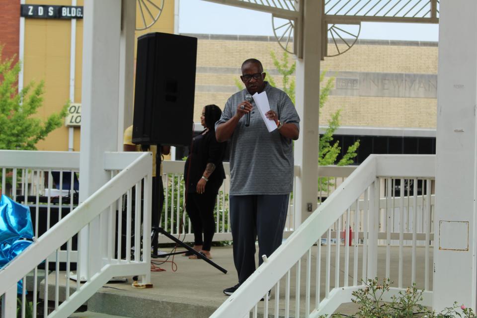 The Superintendent of Mansfield City Schools Stan Jefferson spoke at the Kay Day Peace March.