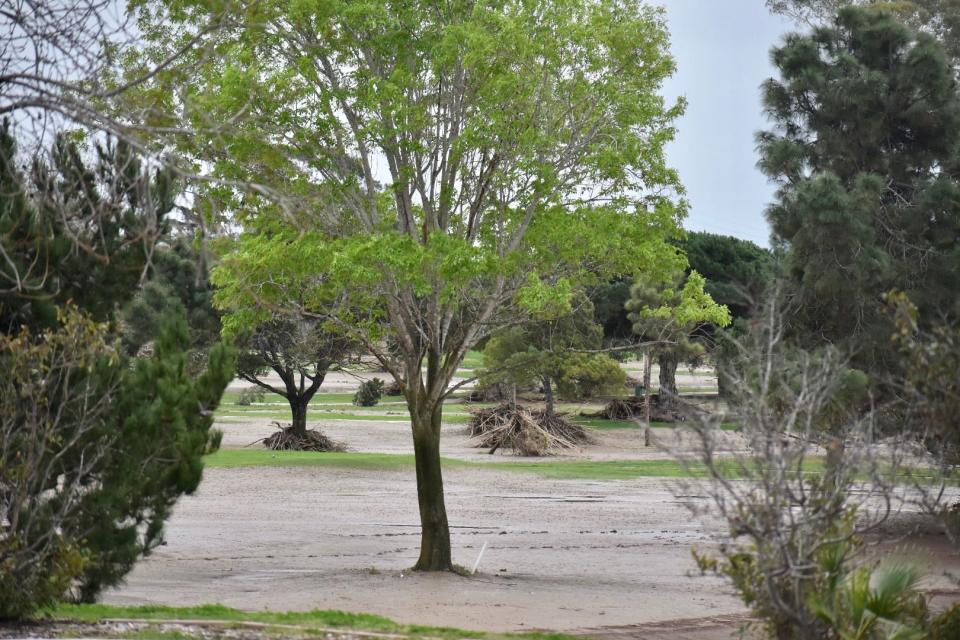 This file photo shows how Buenaventura Golf Course looked after it was flooded in January 2023. The Ventura course's future remains uncertain.