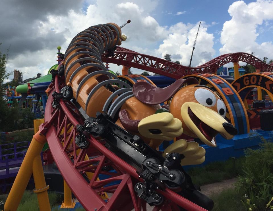 Slinky Dog Dash is the signature ride in the new 11-acre Toy Story Land at Disney's Hollywood Studios.