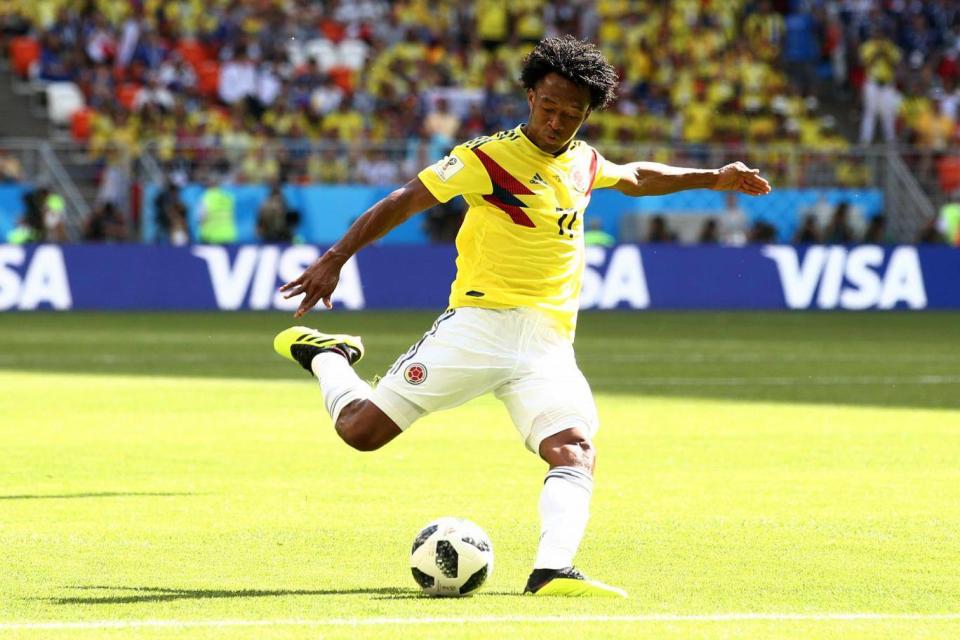 Juan Cuadrado was replaced after 31 minutes (Getty)