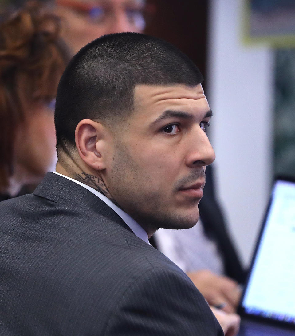 Closeup of Aaron Hernandez