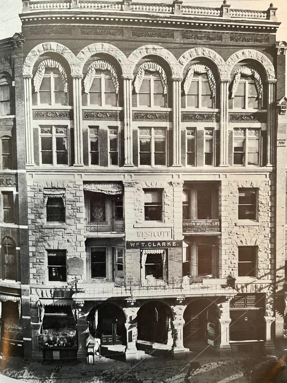 The Harvey Westcott building on State Street, about 1920.