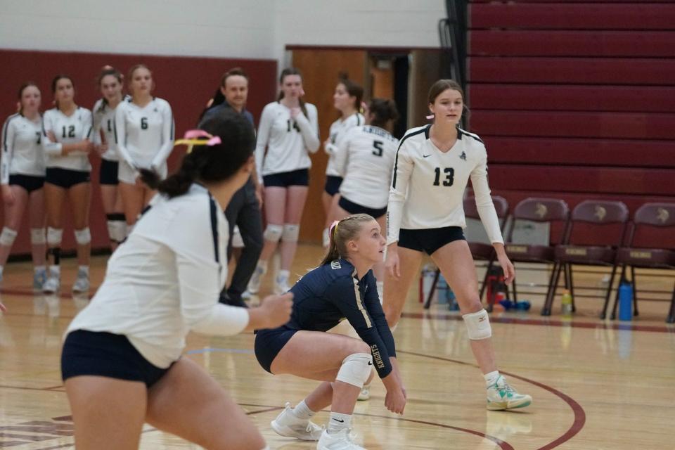 Pittsford Sutherland's sophomore Jamie Kotalik, center, is one of the best liberos in Section V.