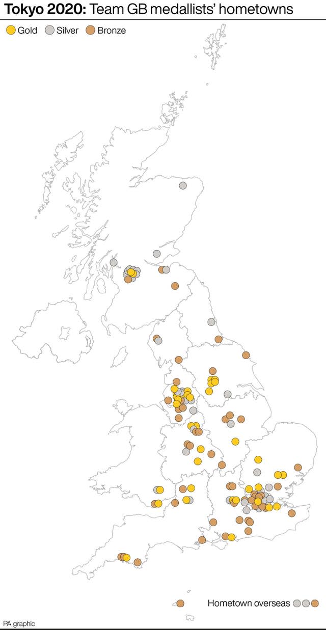 GB medal map