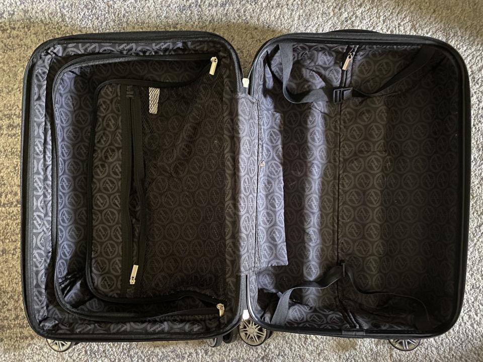 an empty suitcase laying