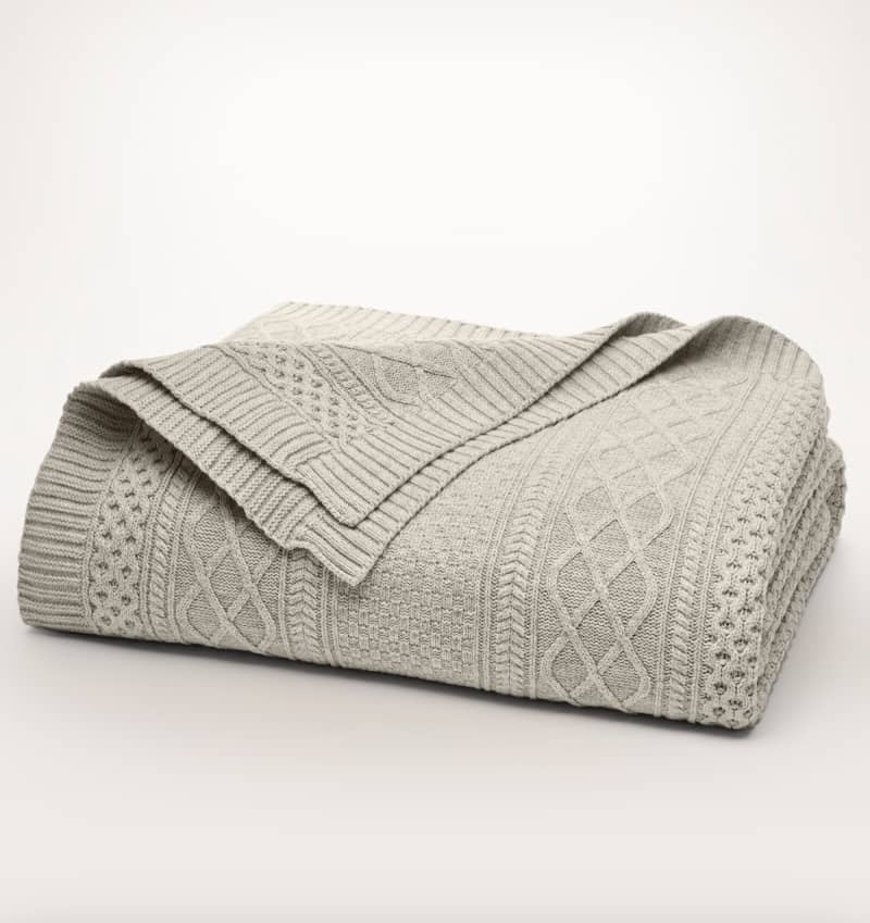 Boll & Branch Aran Knit Bed Blanket, Full/Queen