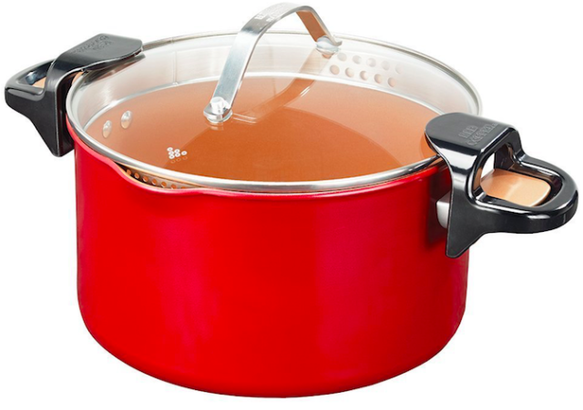 As Seen On TV Red Copper 5-Quart Better Pasta Pot