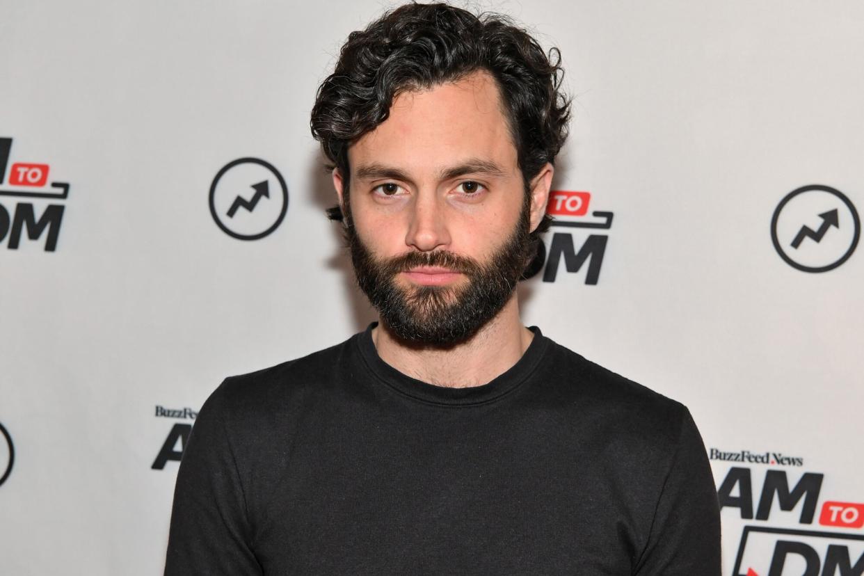 Actor Penn Badgley visits BuzzFeed's "AM To DM" to discuss season two of Netflix's series "You" on January 09, 2020 in New York City.