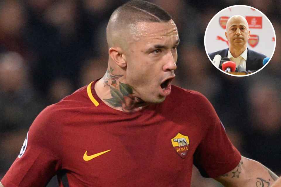 Roma midfielder Radja Nainggolan is the subject of Arsenal’s attention, according to reports