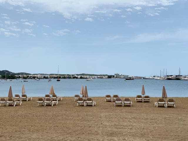 An empty beach in Ibiza