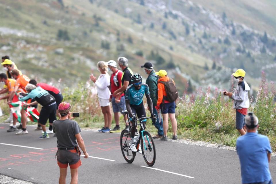 Kevin Reza on the Col de la Loze earlier this week.