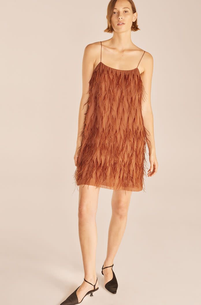 8) Feather Slip Dress