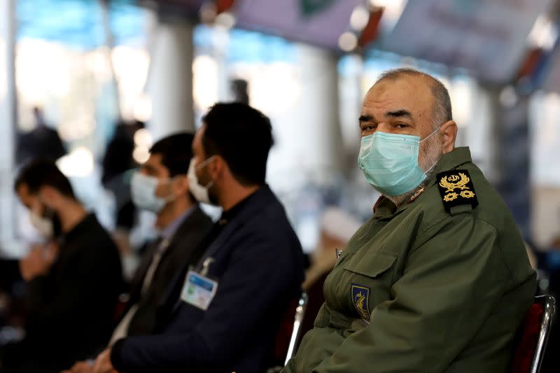 Major General Hossein Salami is seen during a ceremony to mark the one year anniversary of the killing of senior Iranian military commander General Qassem Soleimani in a U.S. attack, in Tehran